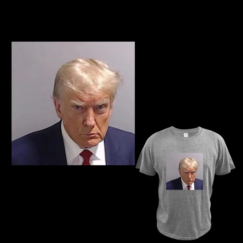 Переводные термонаклейки с изображением Трампа мугshot, бытовые термонаклейки