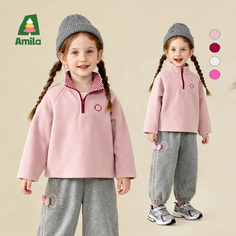 Amila детская зимняя толстовка с капюшоном из полиэстера