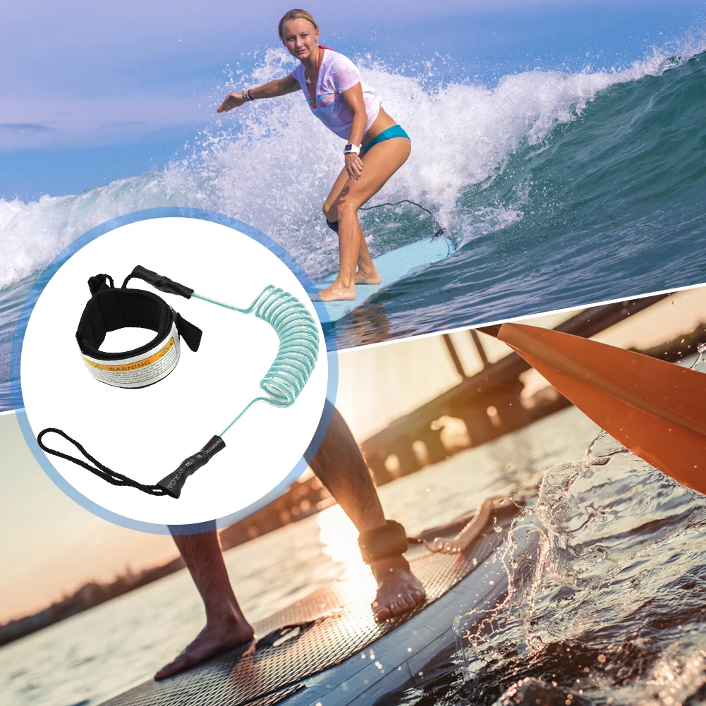 

5mm Surfboard Ankle Leash Foot Leg Rope Double Swivels Surfing Leash TPU Surfboard Leash with Hook Loop Closure