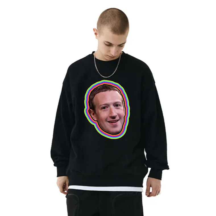 

Cursed Meme Facebook Meme Colorful Mark Zuckerberg Sweatshirt Unisex Vintage Casual Comfortable Pullover Cursed Zucc Tracksuit