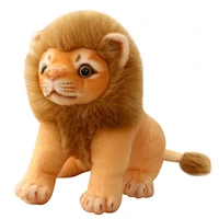 new cute real life lion plush toy 2 postures simulated forest animal model kids doll room decor childrens birthday gift