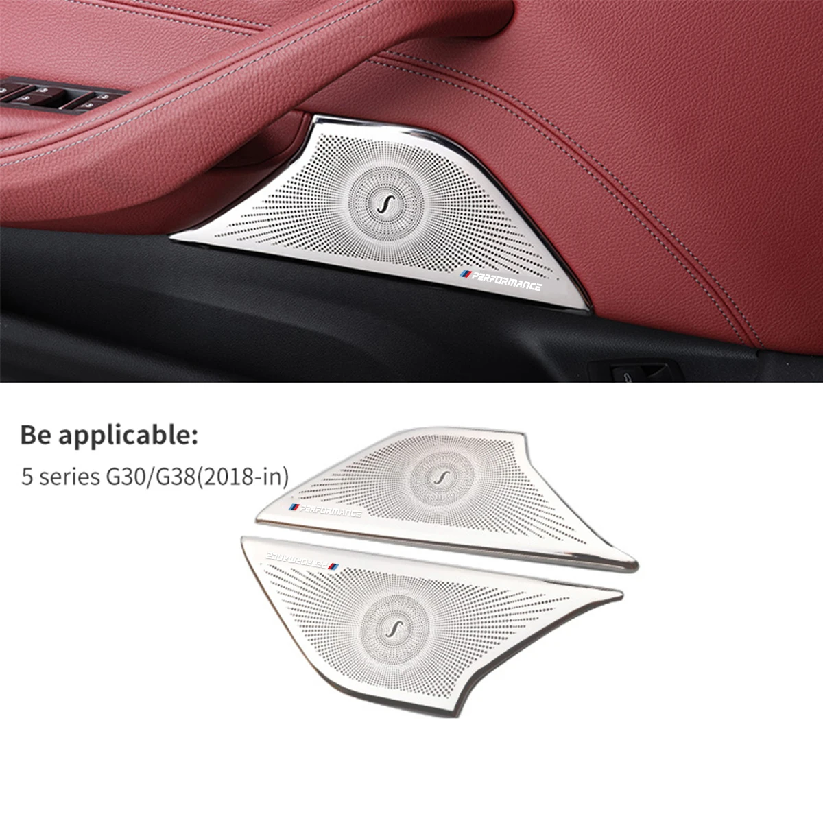

Stainless Steel Car Speaker Sticker Cover Accessories for BMW 2018-2020 5 Series G30 G38 Car Door Decorative Loudspeaker horns