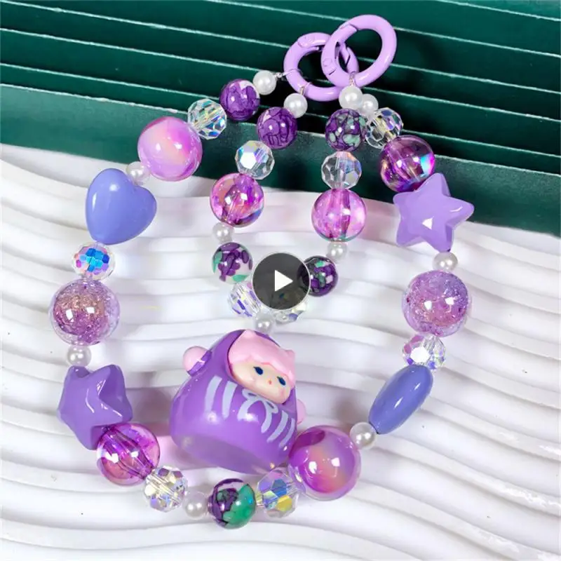 

Hand-painted Beads Sweet And Cute Durable Cartoon Chain Mobile Phone Accessories Mobile Phone Chain Plating Sturdy Crystal