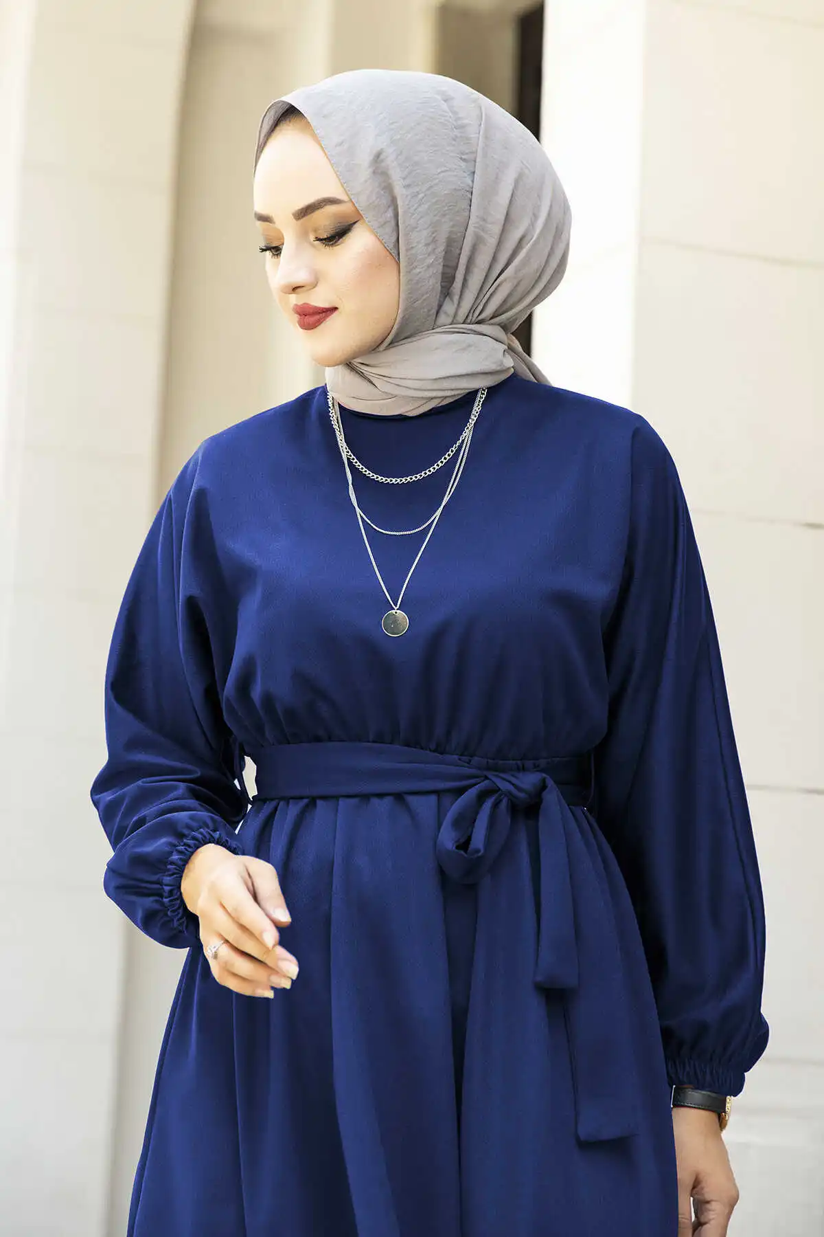 Waist Belted Dress 2022 New Year Abaya Dubai Turkey Muslim Fashion Hijab Dress Islamic Clothing African Long