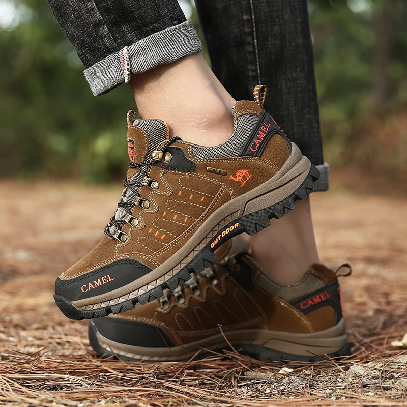 New Autumn And Winter Men's Outdoor Hiking  Breathable Anti-Skid And Wear-Resistant Mountain Climbing Motorcycle Shoes