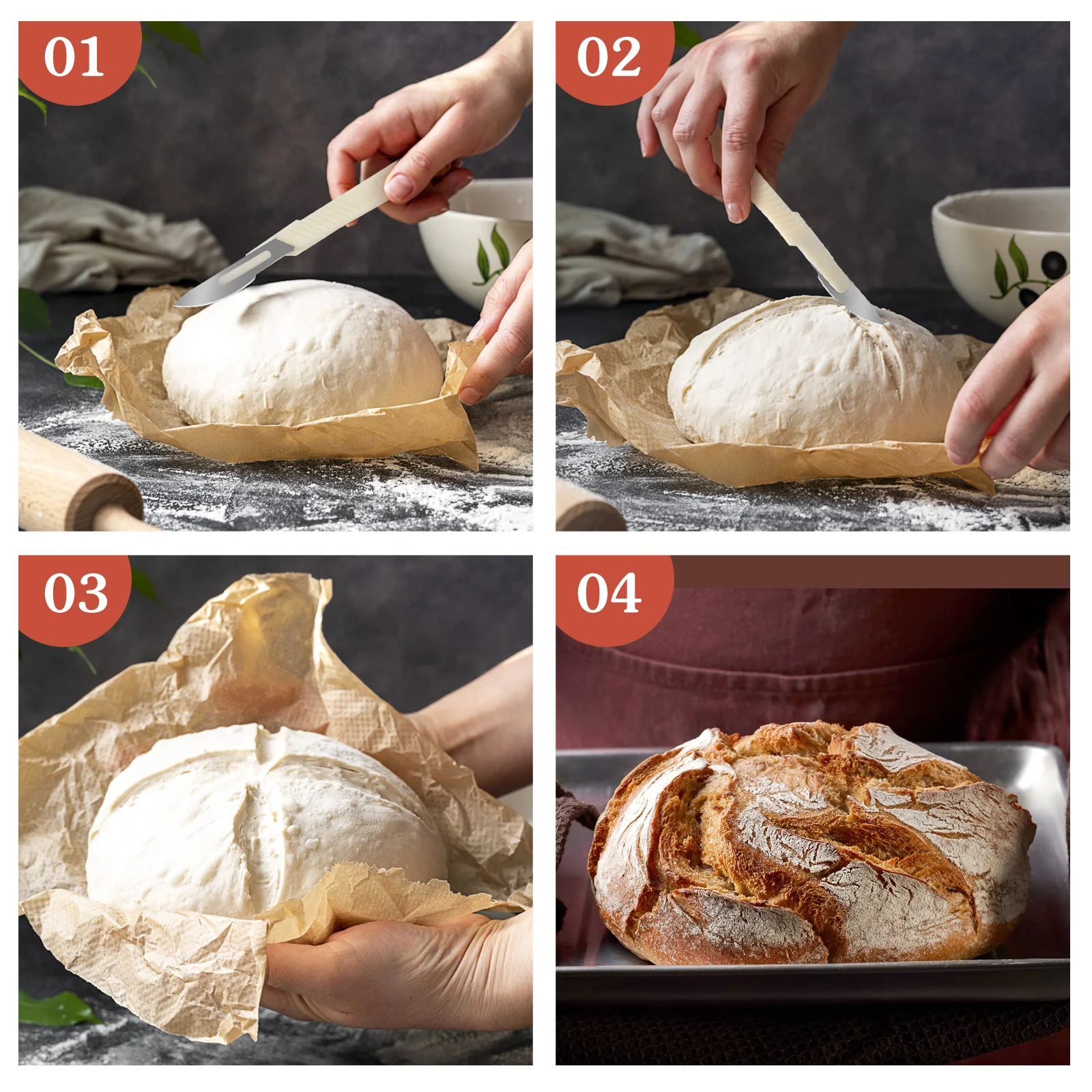 3 шт. нож для контурирования хлебобулочных изделий кухонный инструмент