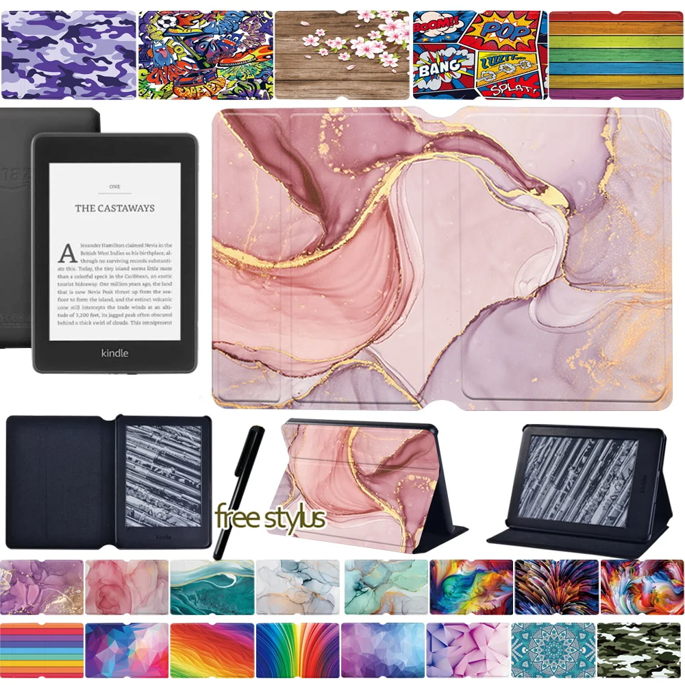 

Tablet Case for Amazon Kindle Paperwhite 1/2/3/4/Kindle 10th Gen 2019/Kindle 8th Gen 2016 Leather Stand Cover Protective Shell
