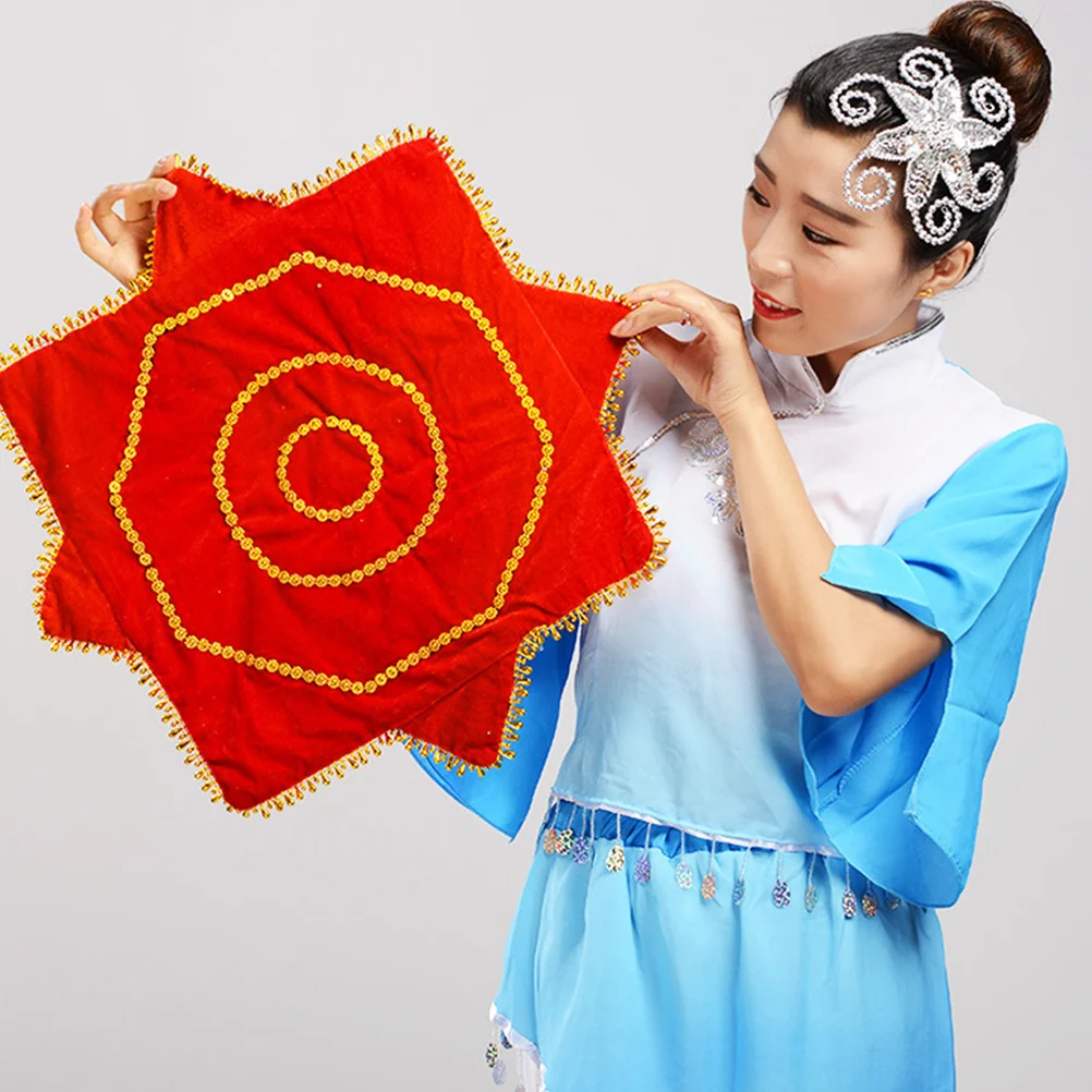 

2 Pcs Dance Handkerchief Women Towel Red Towels Prop Performance Vintage Props Chinese