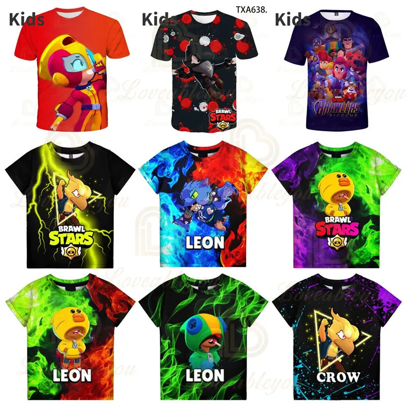 

Janet Bonnie Ruffs Child T Shirt Leon Sandy Bull and Star,Short Sleeve Tops Boys Clothes Kids T-shirt Game 3d Boys Girls