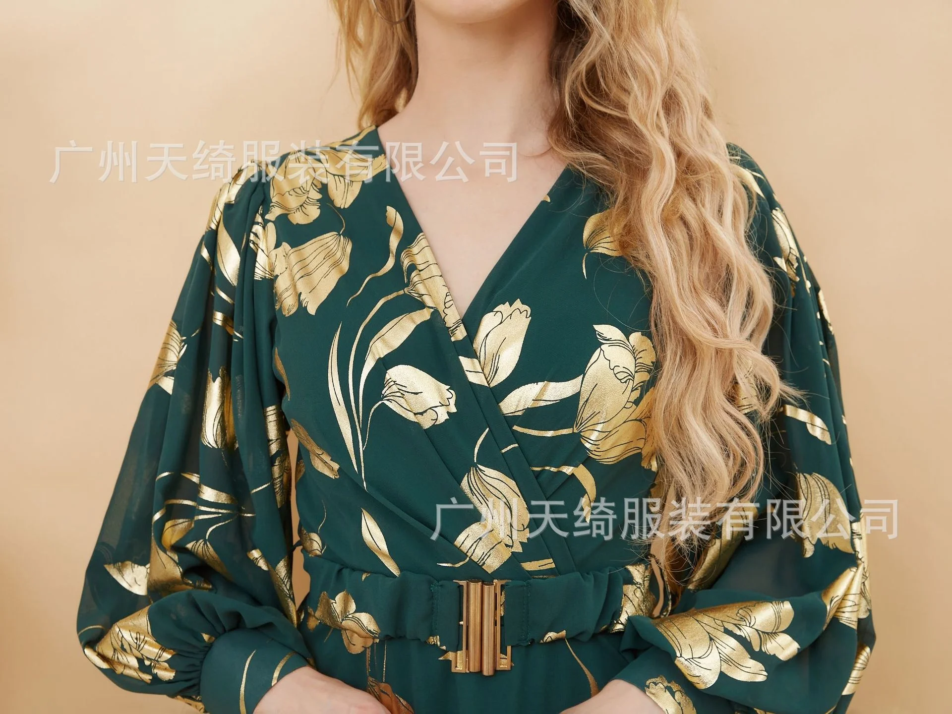 Muslin Dress Abaya For Women Fragmented Blossom Gold Plated Dress For Women French Gentle Style Waist Wrapped Slim Muscle Robe