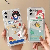 disney snow white mermaid ariel belt card sleeve phone cases for iphone 13 12 11 pro max xr xs max 8 x 7 se 2020 back cover