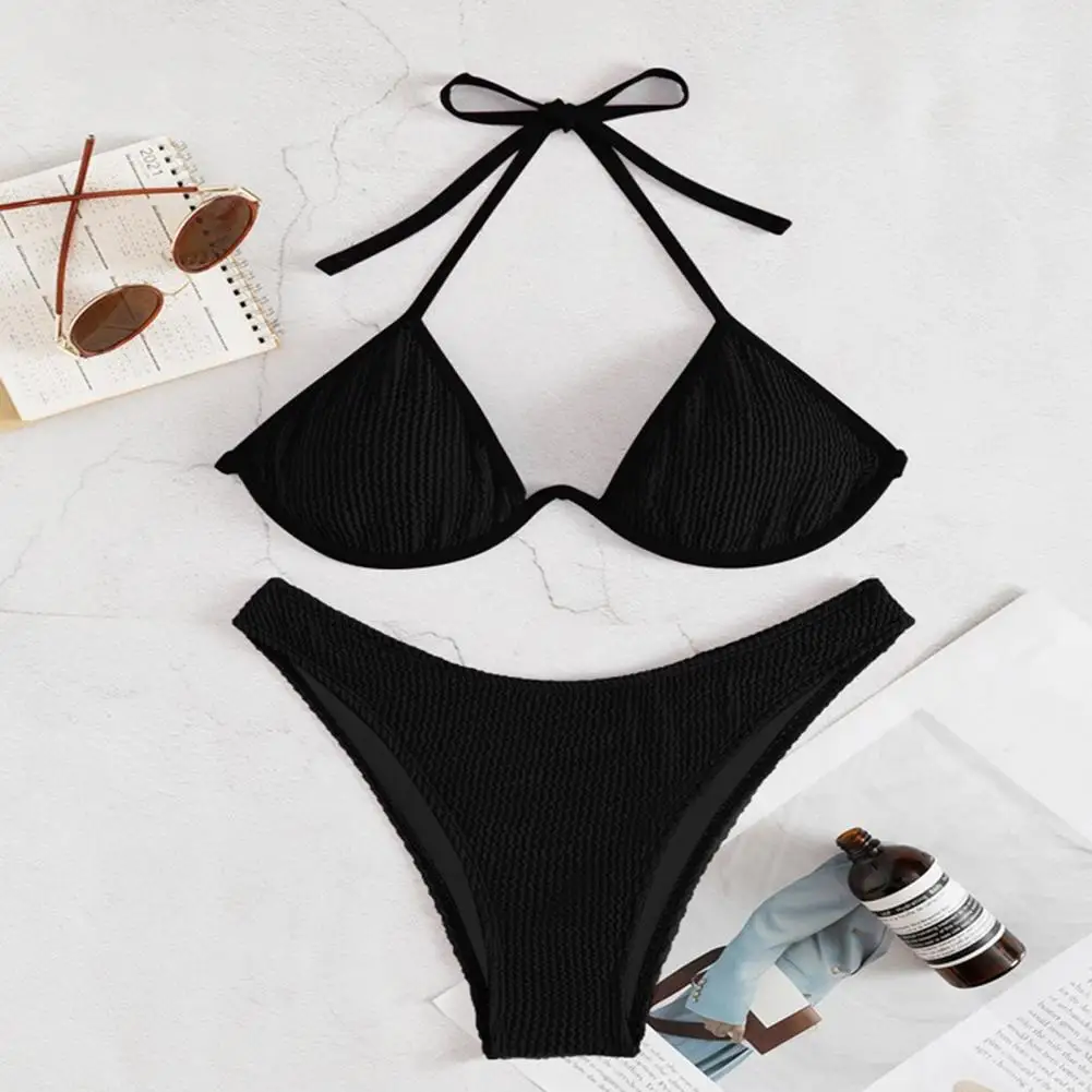 

2 шт./комплект, женское бикини с глубоким V-образным вырезом