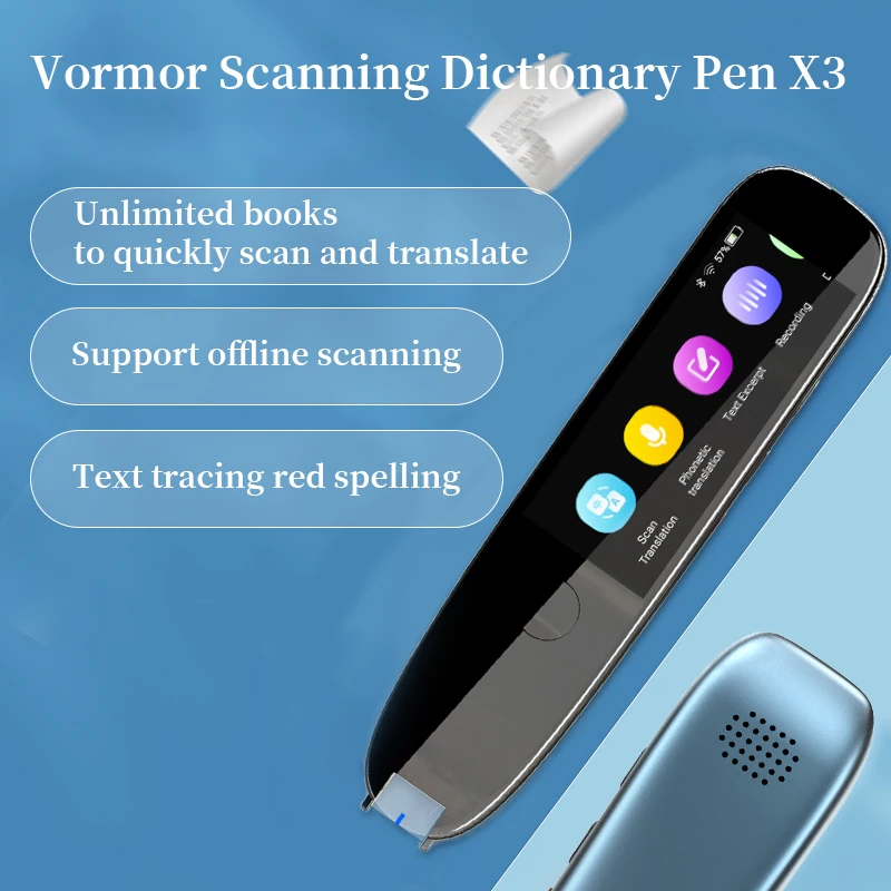 

112 Language Scanning Translation Pen 2.86 Inch Large Screen Point Reading Pen Supports Multilanguage Offline Mutual Translation