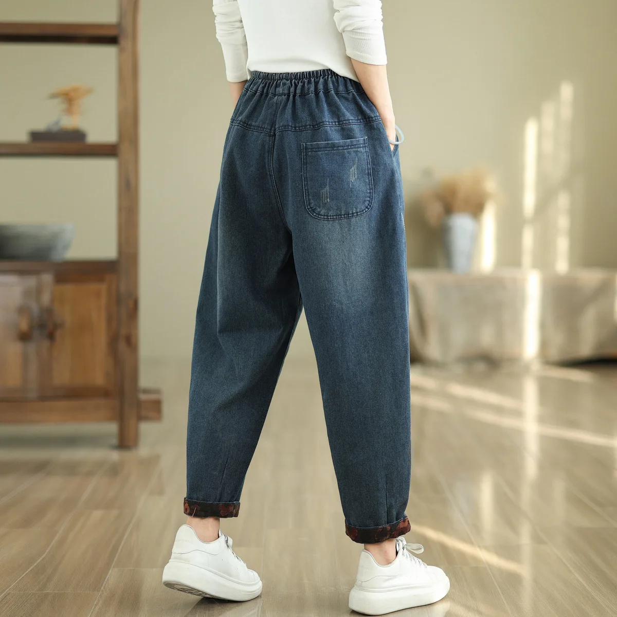 Aricaca женские высококачественные вышитые хлопковые джинсы в стиле ретро