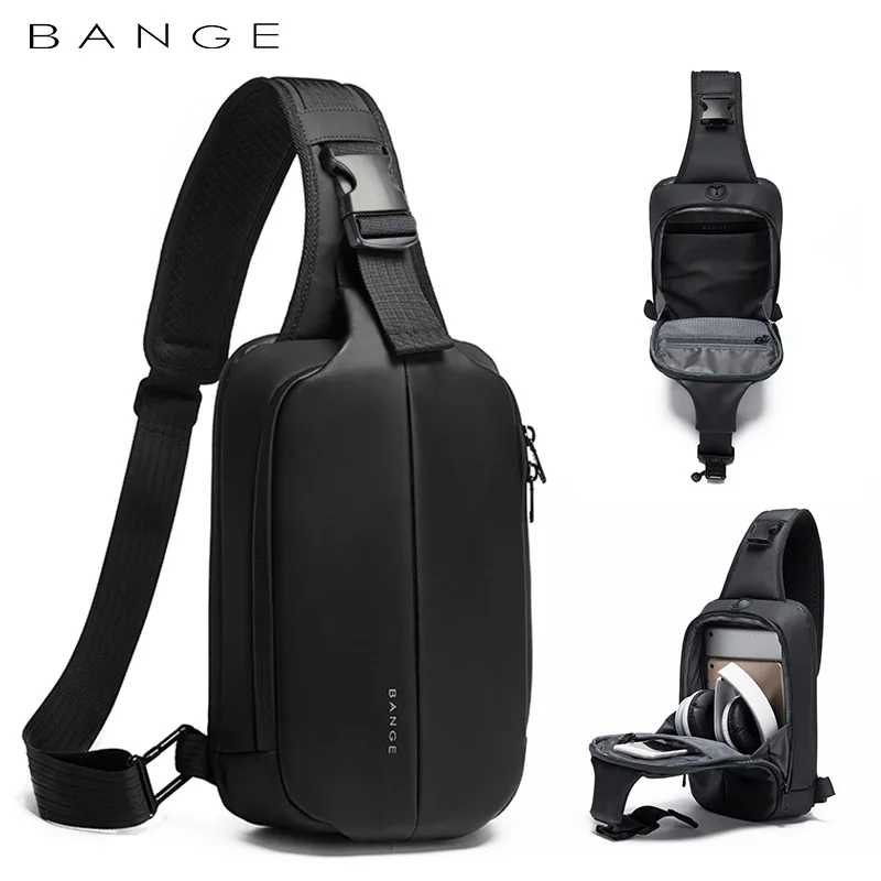 

Designer Fashion Waterproof Men Messenger Bags Men's Chest Pack Unisex Cross Body Bag Functional Bag Sling Black