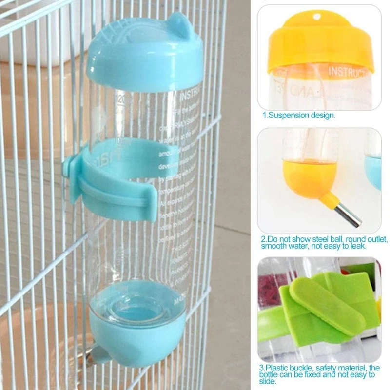 1Pcs Pink White Small Hamsters Bathing Sand Cage Pet Bathroom 10 X 7 X 7Cm & 1Pcs Pet Dog Water Dispenser, Hanging Automatic Wat images - 6