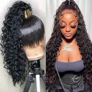 Deep Wave Frontal Wig Brazilian Remy 13x4 Water Wave Lace Front Wigs For Women 28 30 Inch 360 Hd Lac