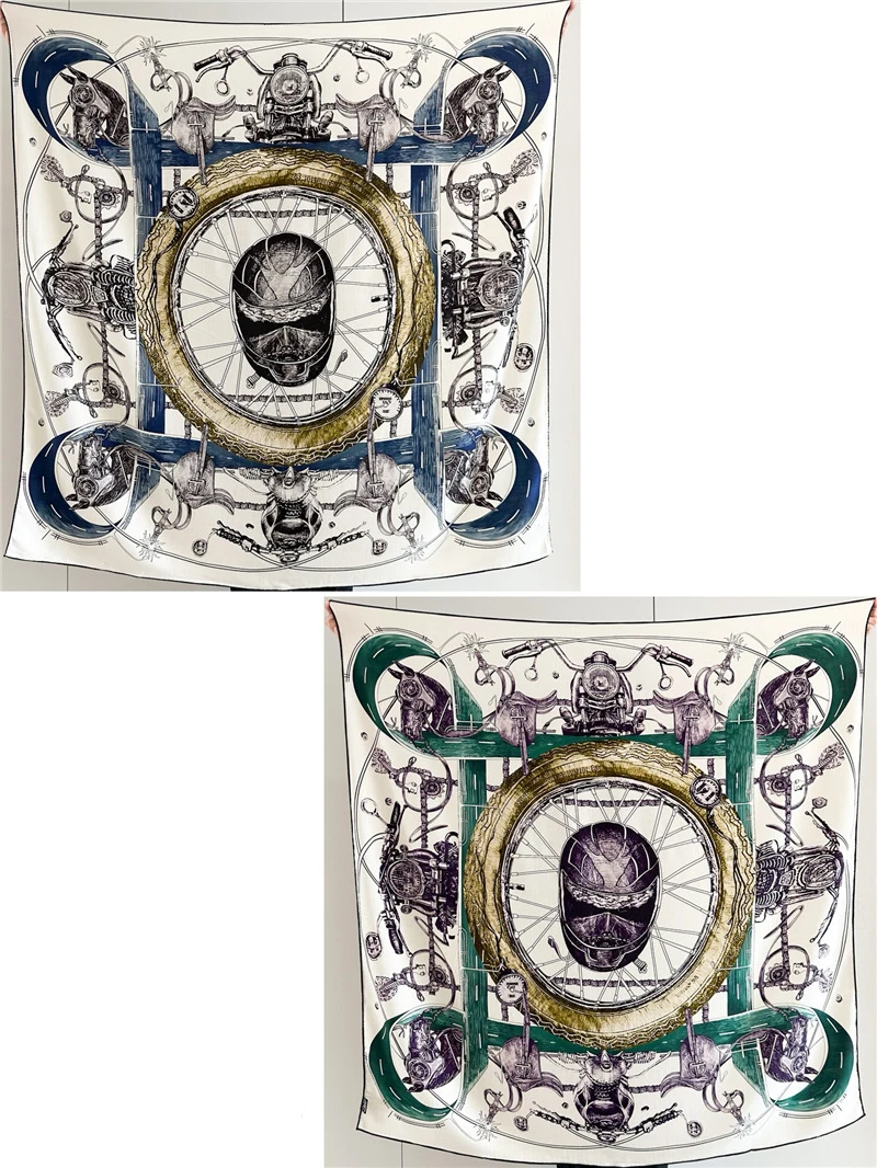 Большой шарф с двусторонним принтом роскошные шали из пашмины банданы хиджаб