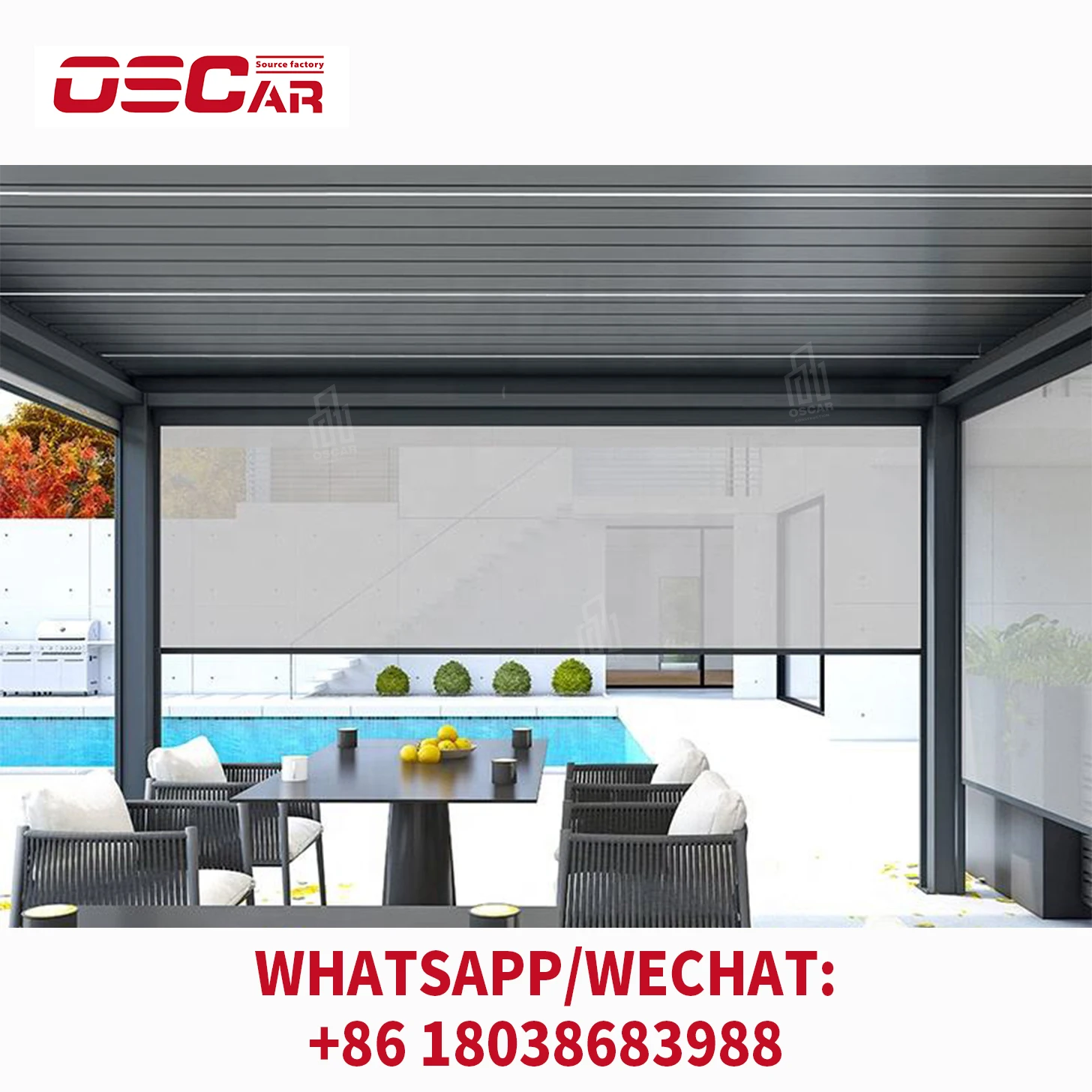 Индивидуальные биоклиматические водонепроницаемые современные навесы для