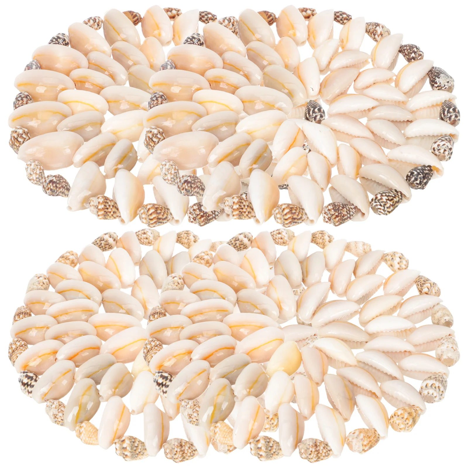 

4pcs Natural Shells and Sea Conch Coasters Ocean Themed Coasters Cup Pads