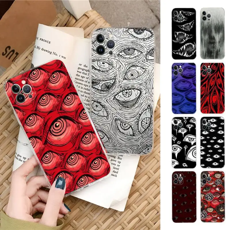 

Scary Face Eyes Smiley Phone Case Silicone Soft for iphone 14 13 12 11 Pro Mini XS MAX 8 7 6 Plus X XS XR Cover