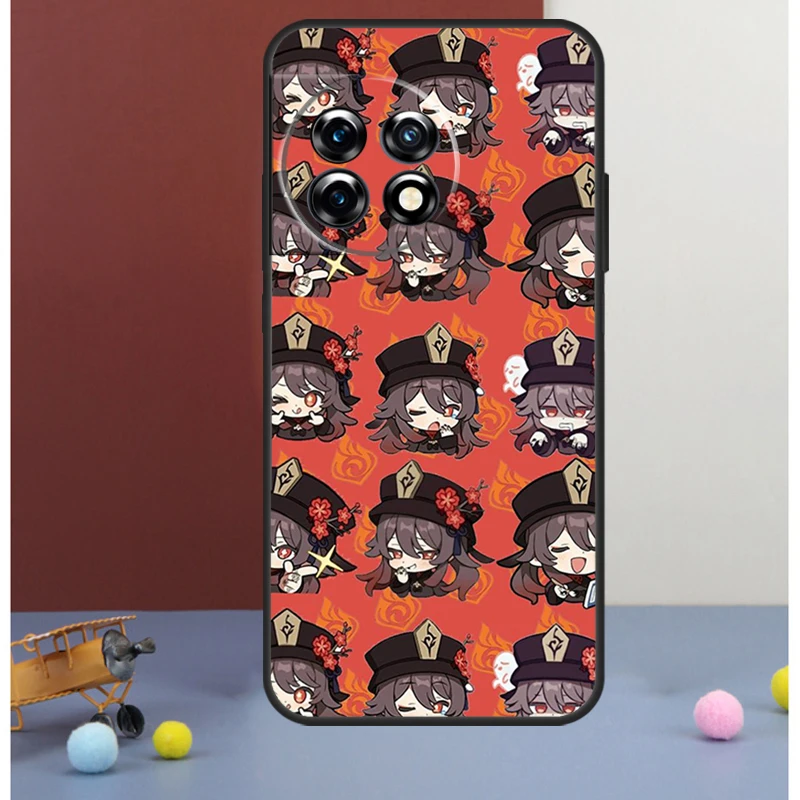 Чехол Hu Tao Genshin Impact chibi для OnePlus Nord 4 CE 2 3 Lite N20 N30 9 10 Pro 8T 9RT 10T 11 13 12 R