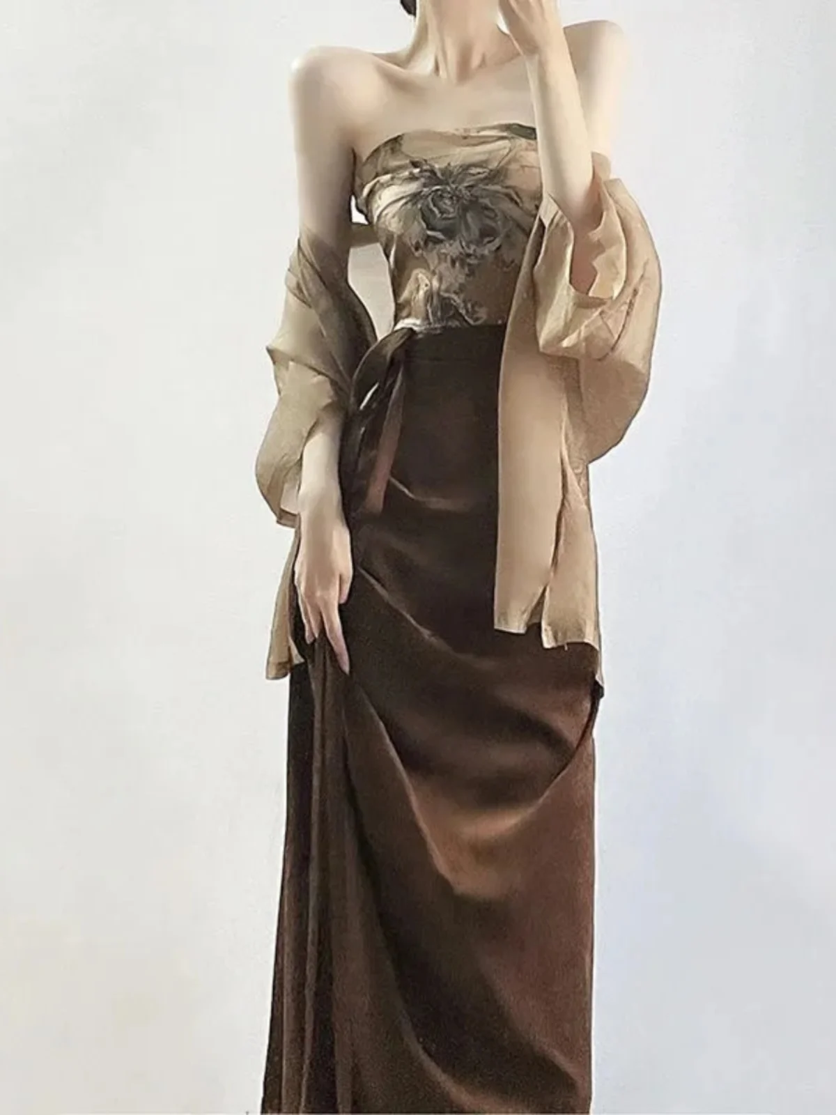 Новая китайская женская одежда Sle улучшенная национальная Hanfu в стиле Дзен чайная