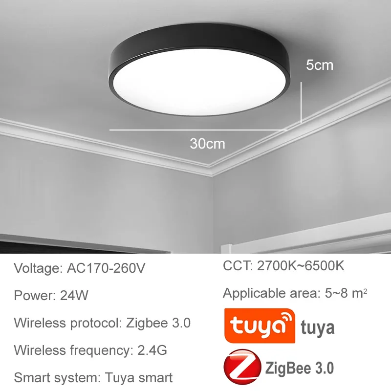 

Потолочный светильник ALZLZLAC Zigbee белый/черный