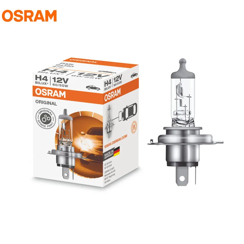 

OSRAM H4 12V 60/55W 64193 P43t 3200K High/Low Beam Car Bulb for Standard Original Auto Headlights (1 Bulb)