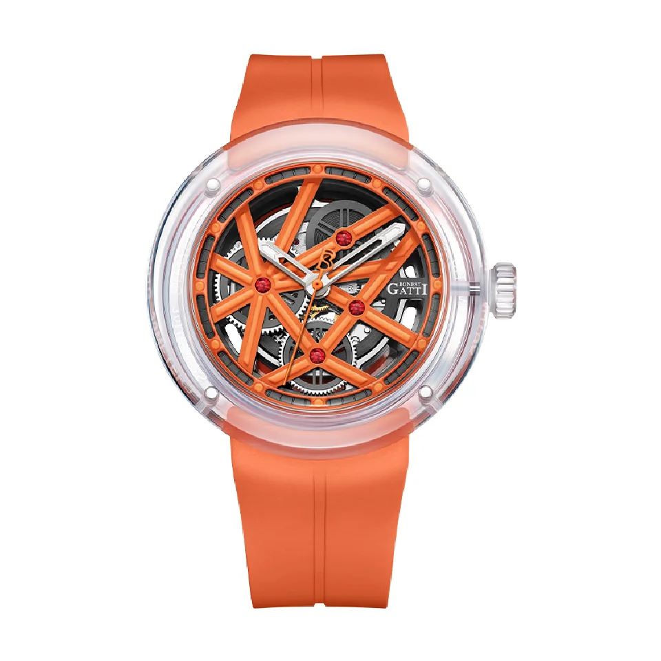 

BONEST GATTI Men Automatic Watch Luxury Watches Fashion Mechanical Wristwatch Waterproof Sapphire Luminous Tempered Glass Case