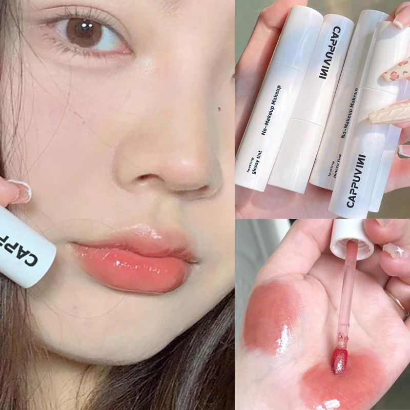 

Waterproof Liquid Lipstick Glossy Mirror Non-Fade Lipsticks Moisturizing Long-lasting Tint Cosmetic White Tube Lip Gloss 6 color
