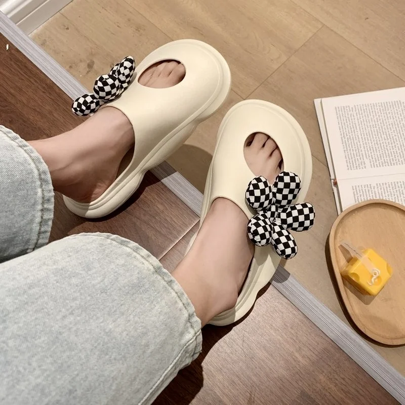 

JAYHW Ladies Slippers Spring 2022 New Baotou Women's Sandals Outerwear Fashion Versatile Flowers Thick Sole Non-slip Sandals