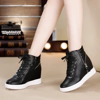 height increasing insole womens shoes spring and autumn 2022 new all matching high top sports casual wedge fashion shoes