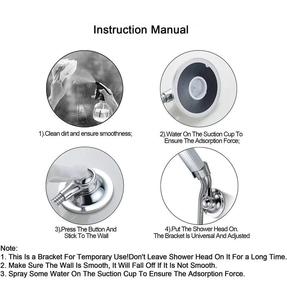Держатель для душа без дрели вакуумная присоска аксессуар регулируемый ручной