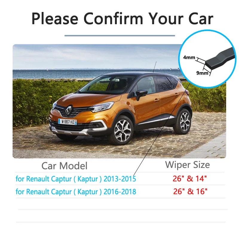 Для Renault Captur 2013 2014 2015 2016 2017 2018 Samsung QM3 автомобильные стеклоочистители щетки