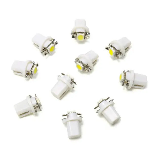 10pcs T5 B8.5d LED Car Lights Dashboard instrument Light Low Power 5050 SMD Automobile Dashboard Switch Lamp 12V 6