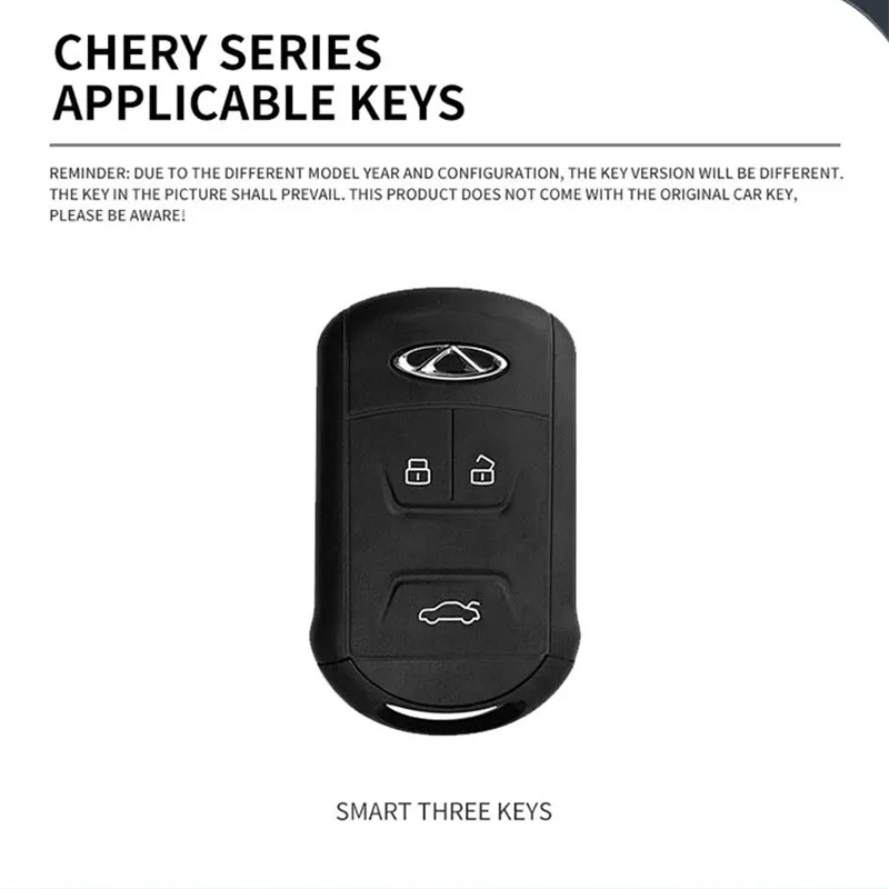 3-кнопочный кожаный чехол для ключей из цинкового сплава из ТПУ Chery Arrizo 5plus Gx 7e Tiggo 3 5 4 6 Chery Rizo 3 7 Chery E3 E5 брелок для ключей (art.: 3920d2e7db79b) - 3920d2e7db79b