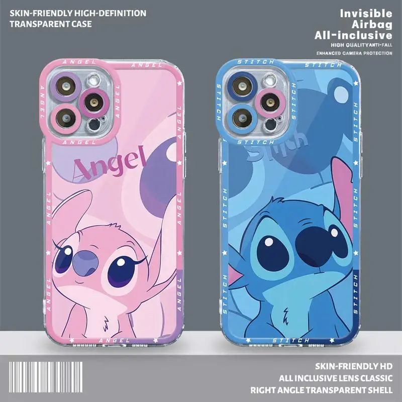 Прозрачный чехол для Xiaomi Redmi Note 11 8 9 8T 1 1T 10 Pro 9S 10S 11S Обложка Mi 9A 9C 10A розовый Ститч