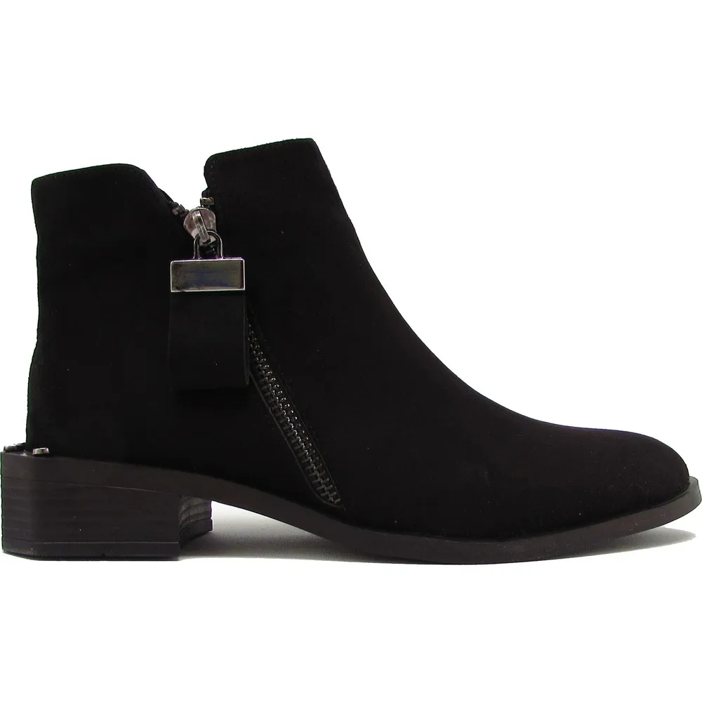 

Dorlie AKYN520 Mink Suede Women 'S Zipper Detail Stapler Heel Boots