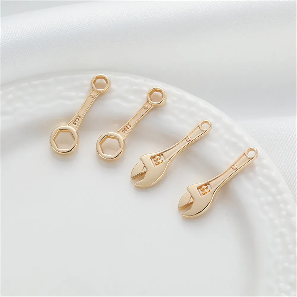 

14K gold bag color preserving maintenance tool hexagon wrench small pendant 6*19mm pendant DIY jewelry material accessories