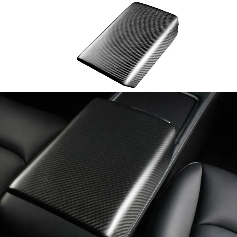 

Carbon Fiber Center Console Cover Armrest Protector For Tesla Model 3 Model Y Center Armrest Box Cover Sticker Interior Parts