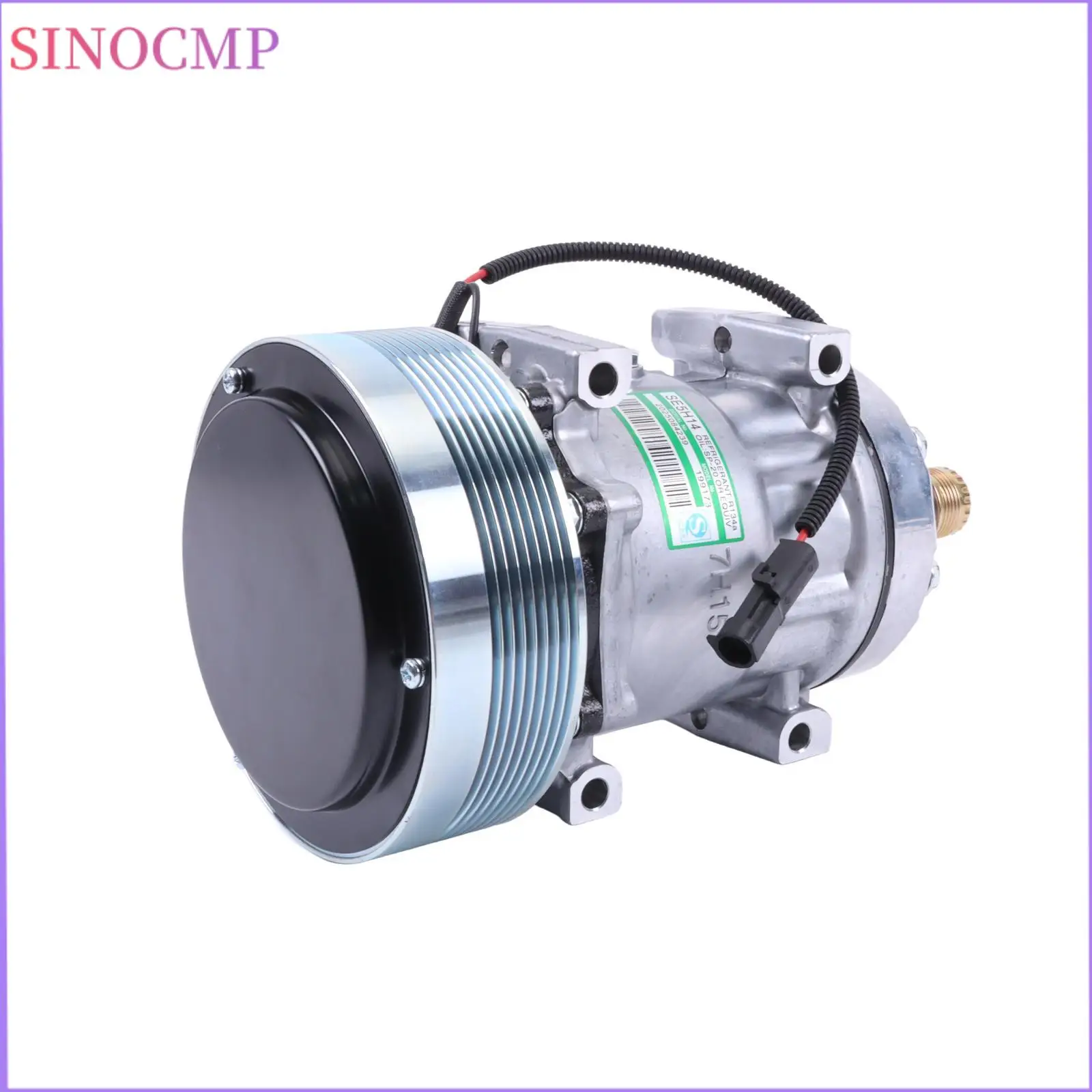 Фото Компрессор кондиционера 12V 8PK 317008A3 86993463 504078610 75R-81412 для тракторов New Holland TG255 TG285 TG210, Case MX230 MX285 MX210 №1