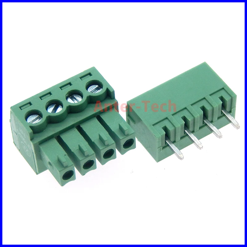 5 компл. 15EDG 4-контактный шаг 3 81 мм прямоугольный винтовой клеммный блок разъем +