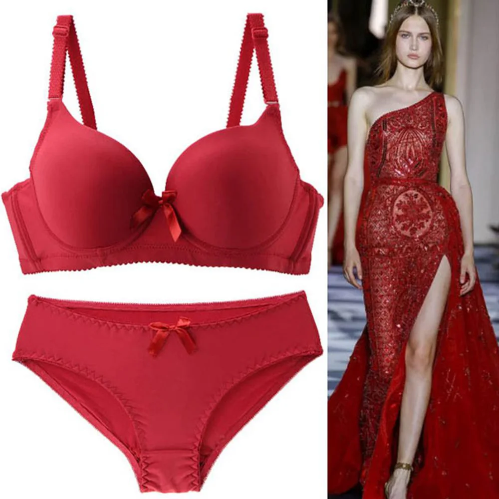 New Bra Set Sexy Soft Lace Women Bra Set Adjusted-straps Padded Push Up Lace Underwear Set Intimate Plus Size Bra Panty Set