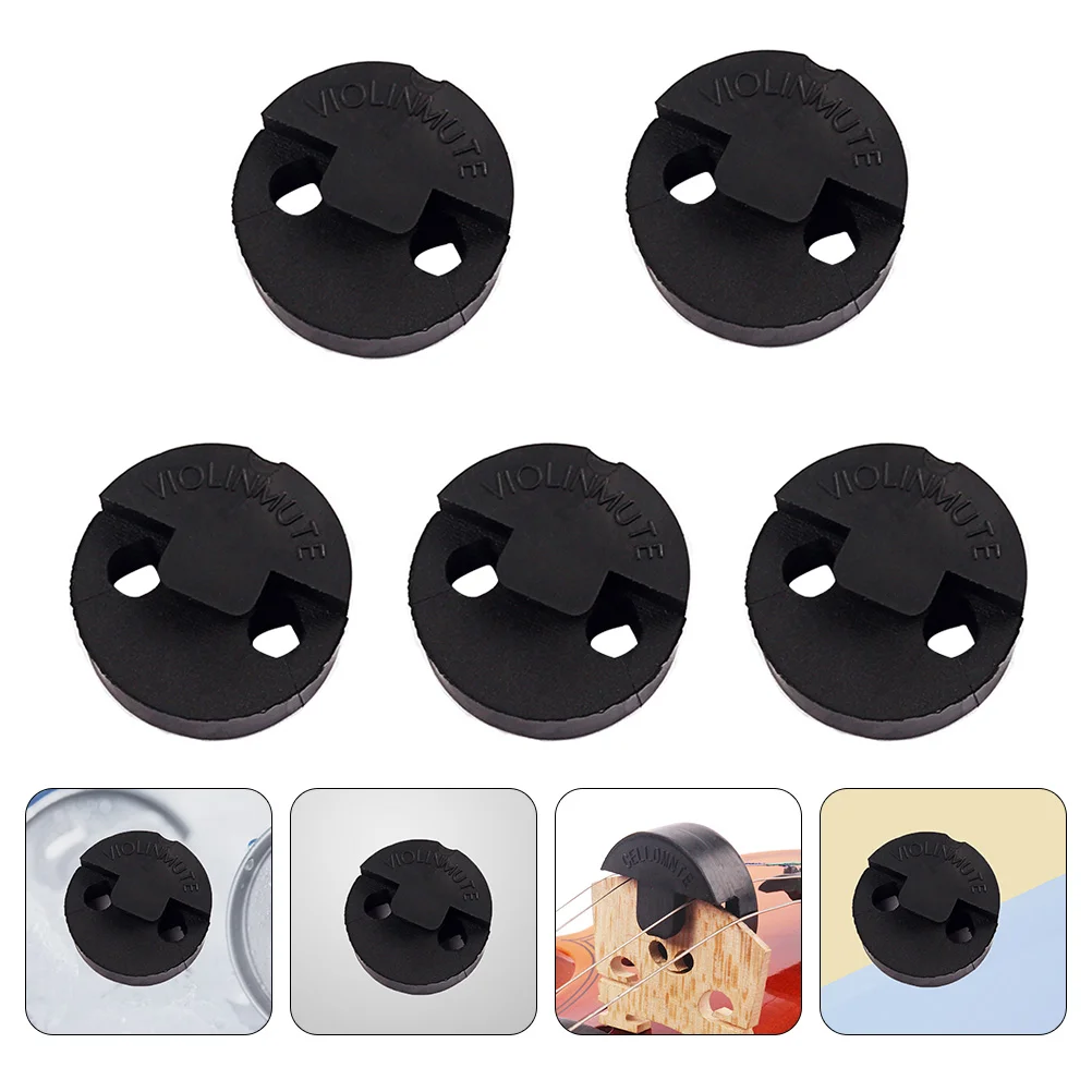 

5 Pcs Tool Violin Practice Mute Rubber Silencer Volume Control Bling Accessories Fiddle Fittings Viola