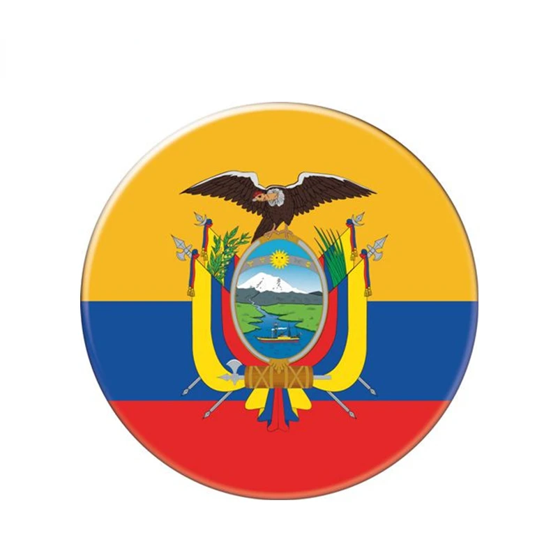 Автомобильная наклейка на мотоцикл чемодан ноутбук флаг круглый Эквадор