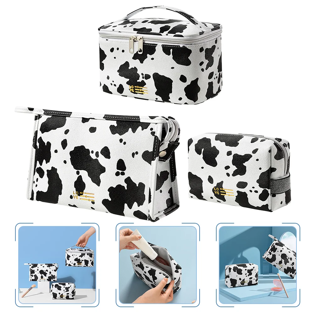 

3 шт., водонепроницаемые косметички из коровьей кожи