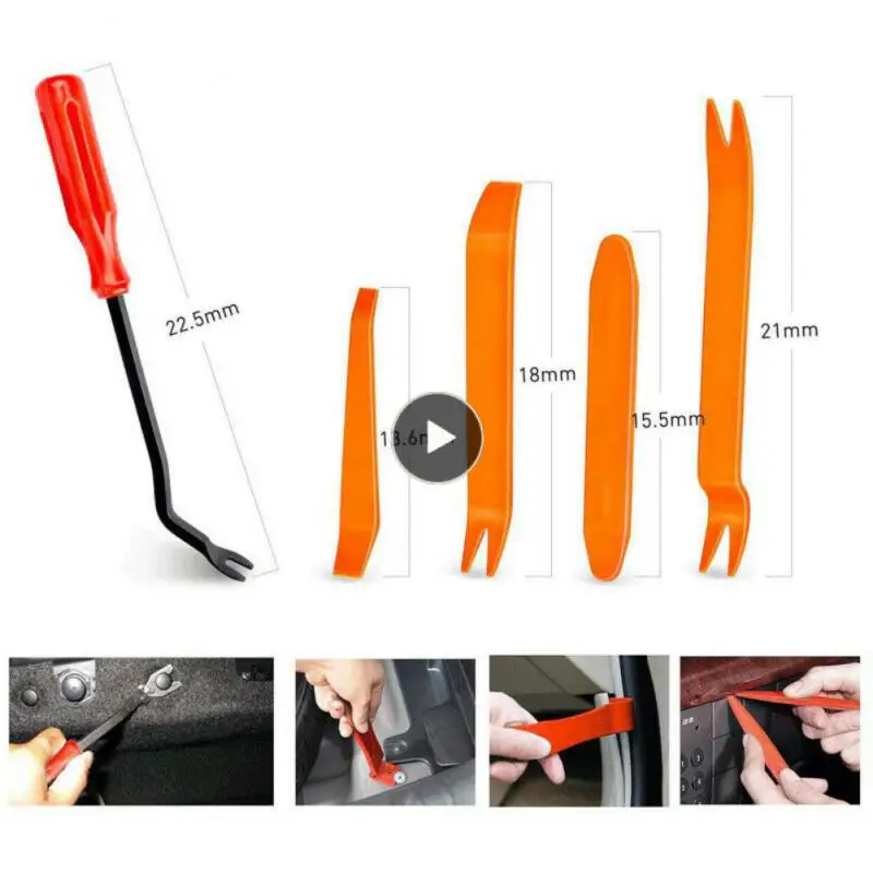 

Opp Bag 5-piece Set Portable Yellow Skid Tool Convenient Universal Car Audio Tools Car Interior Tough And Durable Material