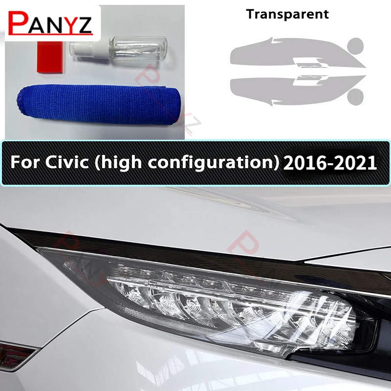 

2 шт., защитная пленка для передних фар Honda Civic 10 поколения FC/FK 2016-2021