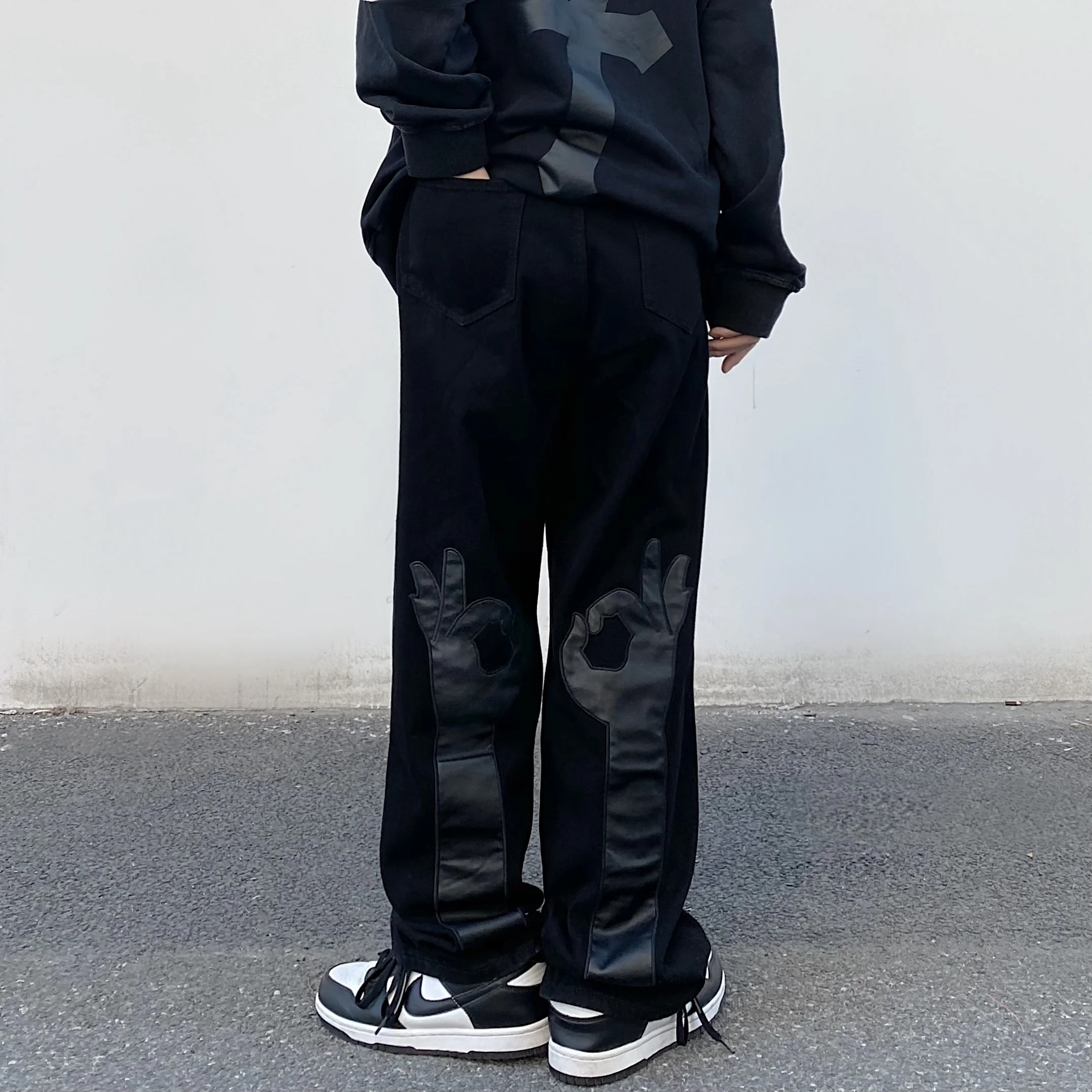 Men's Jeans High Street Vibeins European and American Printing Letters Street Men's Loose Jeans Y2k Pants Men Pants Ins Hot Sale